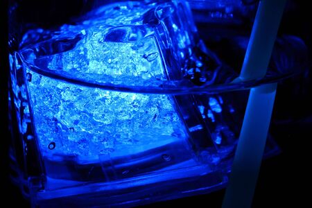 illuminated blue iceの写真素材