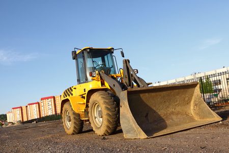 the heavy building bulldozer
