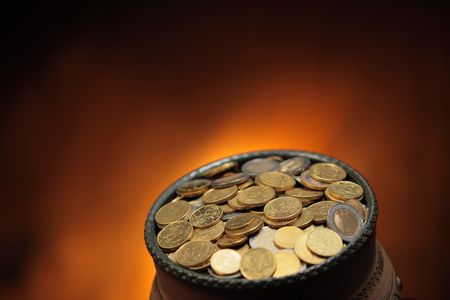 pot of golden coins