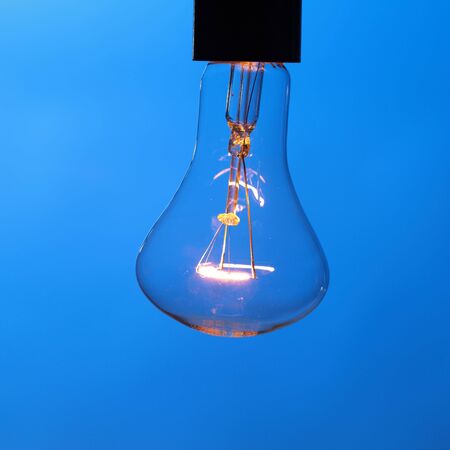 light bulb on blue