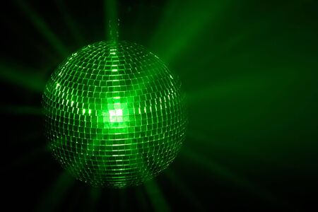 Green disco ballの写真素材