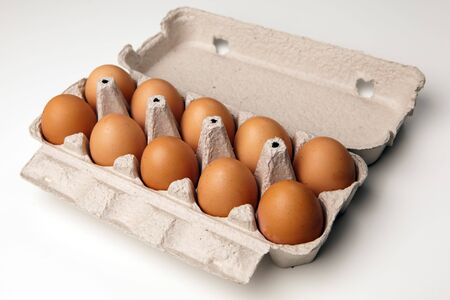 chicken eggs in the container