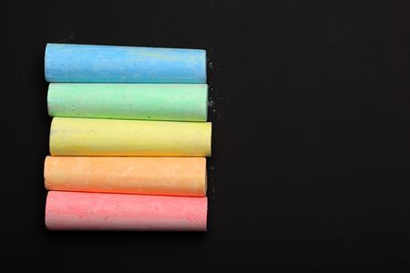 color chalks with copy spaceの写真素材