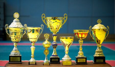 group of trophies