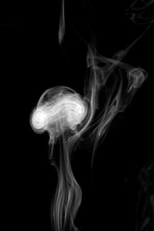 smoke isolated on blackの写真素材