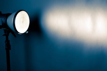 flash light projection on the wallの写真素材