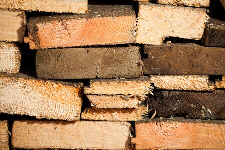 wood log stockpile backgroundの写真素材