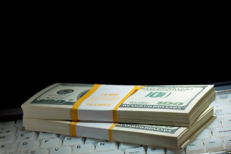dollar rolls with black copy-space