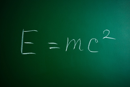 mass-energy equivalence formula on the blackboardの写真素材