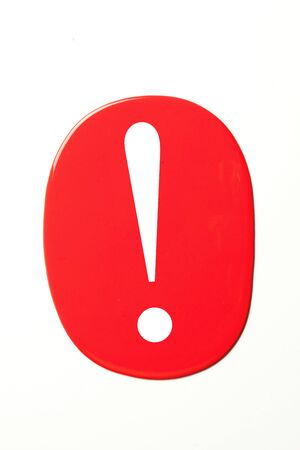 exclamation mark on redの写真素材
