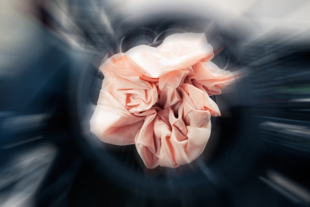 Airbag explosion on steering wheelの写真素材