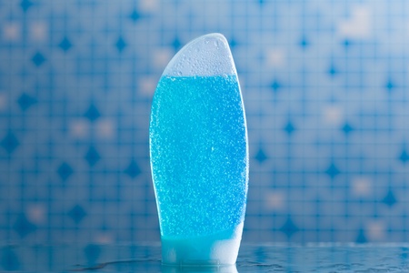 shower gel in a bathroomの写真素材