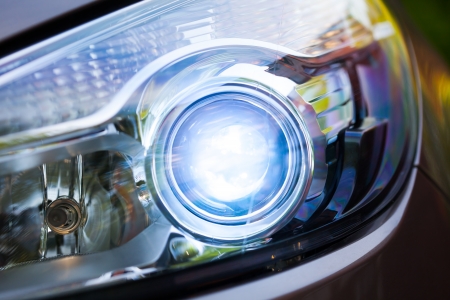 xenon headlamp optics, close-up viewの写真素材