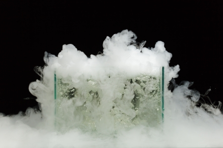 boiling dry ice with vaporの写真素材