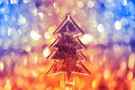 christmas three on shiny bokeh backgroundの写真素材