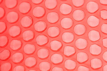 red polyethylene package with bubbles