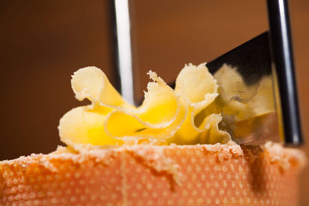 swiss cheese with girolle knife 