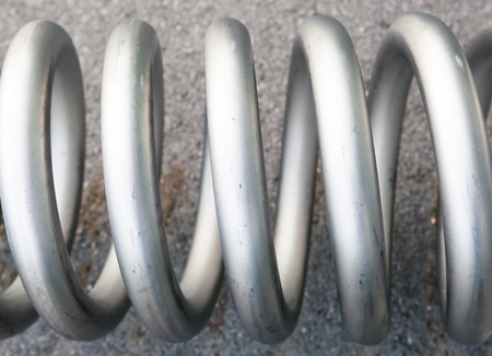 spiral shaped parking for bikesの写真素材