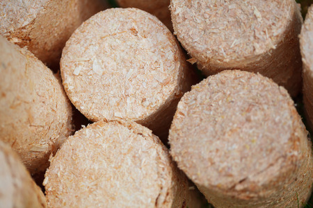 wooden pelletsの写真素材