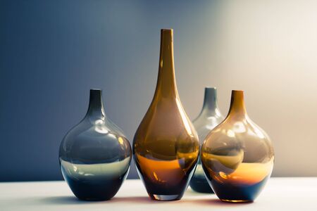 multitude of glass vasesの写真素材