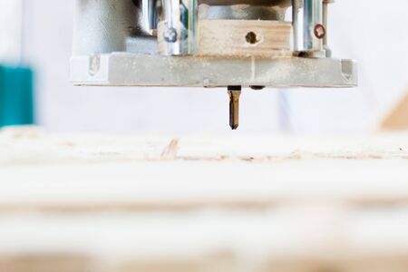 wood milling machine in action