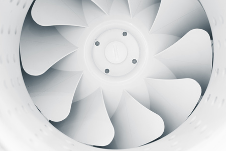 part of fan blades of modern ventilation systemの写真素材