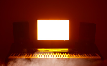 abstract digital audio workstation (daw) studioの写真素材