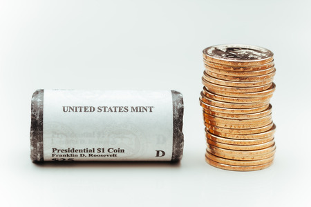 golden dollar coins, US mint roll