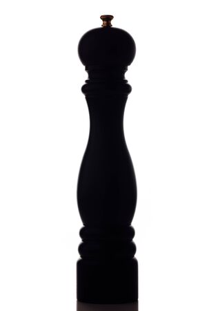 pepper mill silhouette, isolated on whiteの写真素材