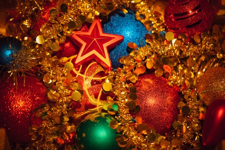 Christmas decorations mixed backgroundの写真素材