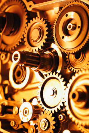 engine gear wheels, industrial background
