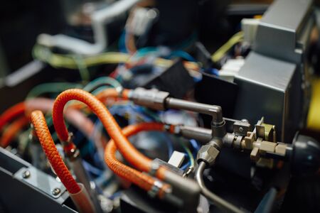 disassembled coffee machine at service centerの写真素材