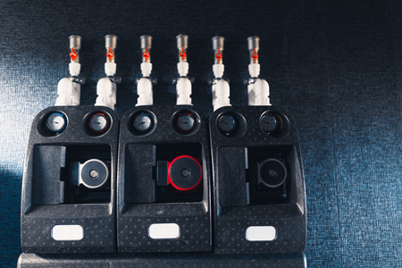 water heating pumps in boiler roomの写真素材