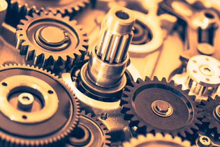industrial gear wheels, close-up viewの写真素材