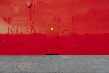 red door to electrical room