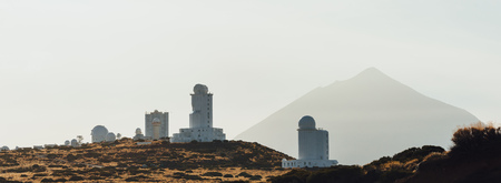 Teide Observatory astronomical telescopes in Tenerife, Canary Islands, Spainの写真素材