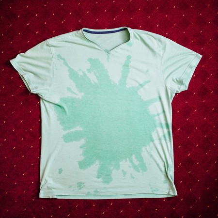 wet t-shirt on red background
