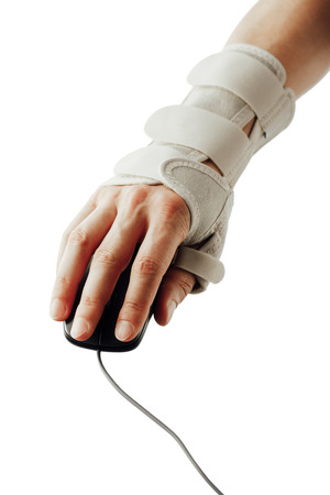 wrist and hand orthotics support for carpal tunnel syndrome healing, isolated on whiteの写真素材
