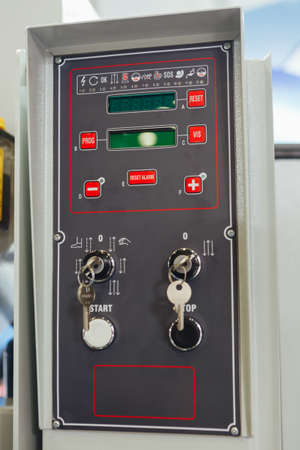 Industrial production line controller, close-up view