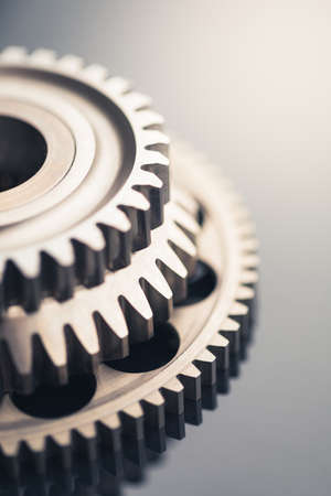 engine gear wheel with cogs, close-up viewの写真素材