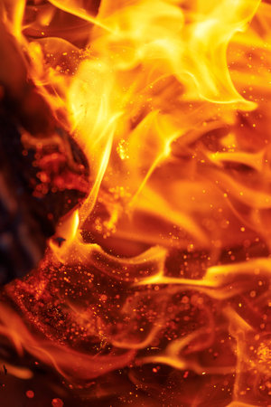 artistic fire background with sparklesの写真素材