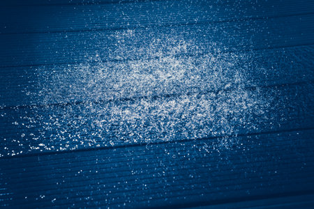 drops of water on the floor in the bathroomの写真素材
