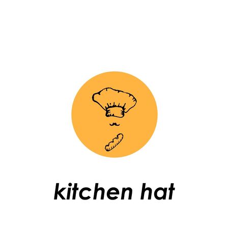 Vector illustration of a chef's hat with a mustache and breadのイラスト素材