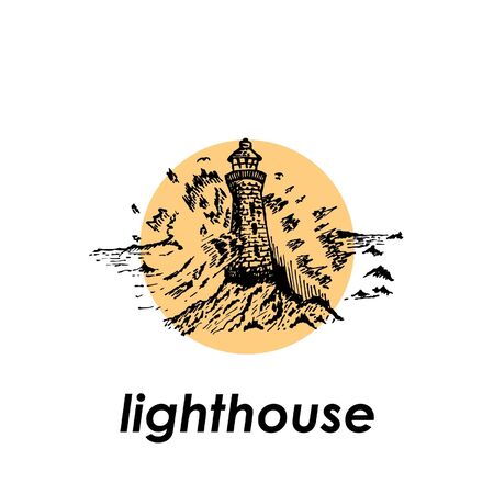 Vector illustration of a lighthouseのイラスト素材