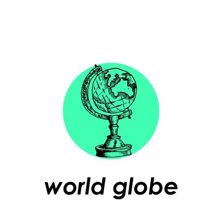 Vector illustration of a world globeのイラスト素材