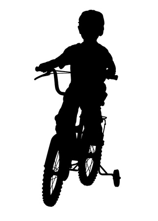 A boy rides a bicycle  illustrationのイラスト素材