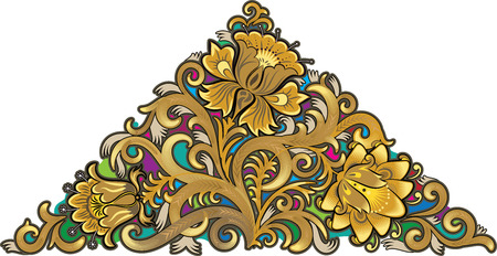 Russian traditional ornament in the form of a triangleのイラスト素材