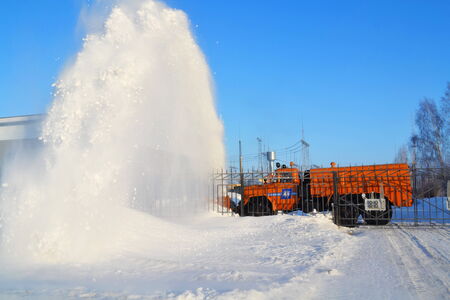 At the end of the winter special technology works at town objectのeditorial素材