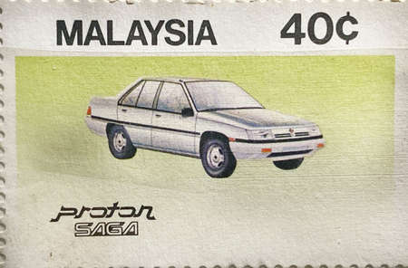 MYGIG123RF - Proton car.  Malaysia stamp.の写真素材