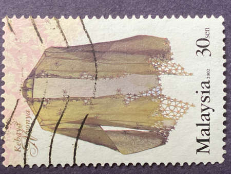 MYGIG123RF - Kebaya Nyonya stamp collection.  Traditional clothing. Malaysia stamp.
